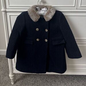 Bonpoint Wool and Fur Jacket 2t